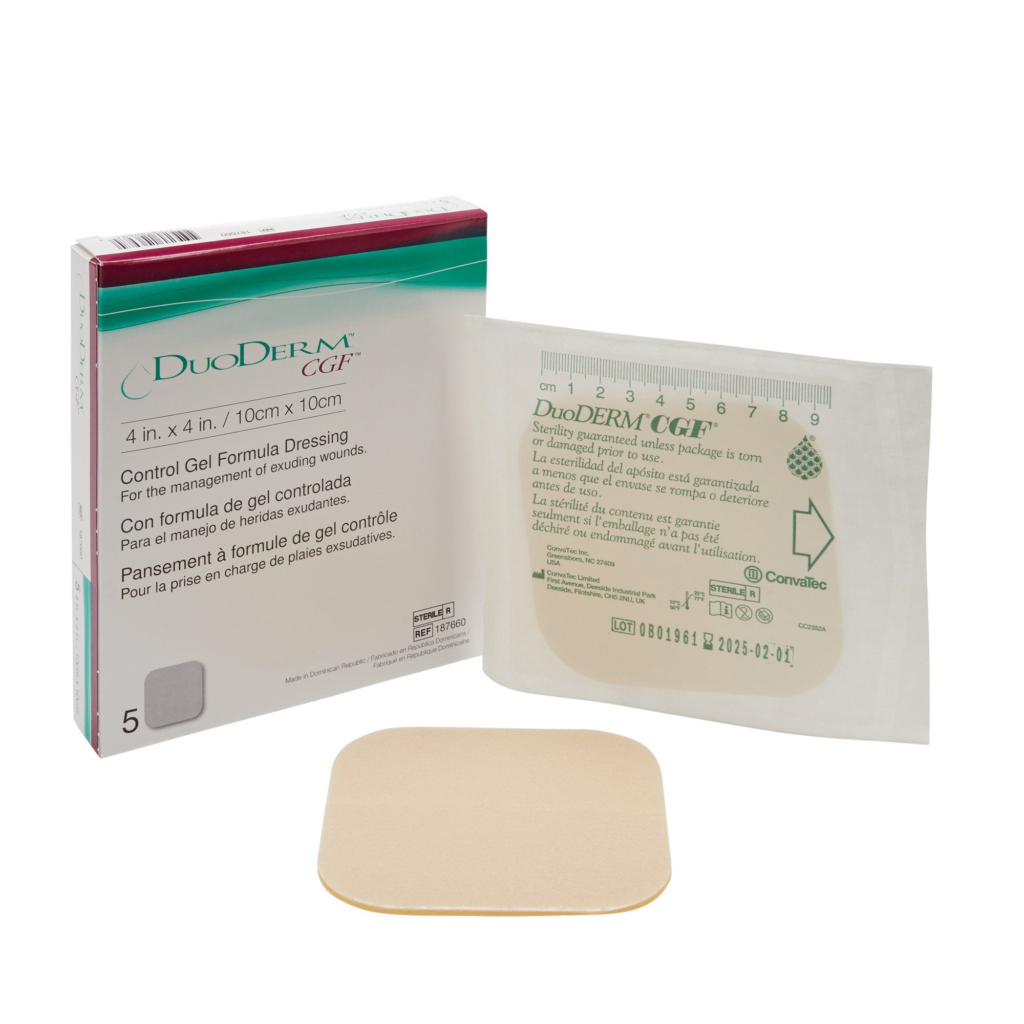 Convatec DuoDERM® CGF® Hydrocolloid Dressing - 4 X 4 Inch Square - Sterile Moisture-Retentive Wound Care Convatec DuoDERM® CGF® Hydrocolloid Dressing - 4 X 4 Inch Square - Sterile Moisture-Retentive Wound Care